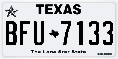 TX license plate BFU7133