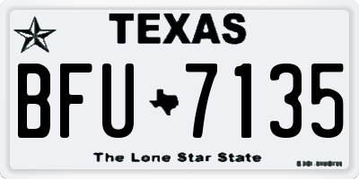TX license plate BFU7135