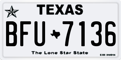 TX license plate BFU7136