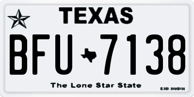 TX license plate BFU7138