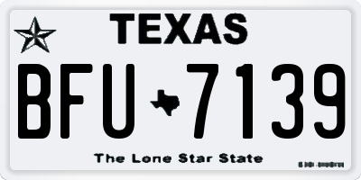 TX license plate BFU7139