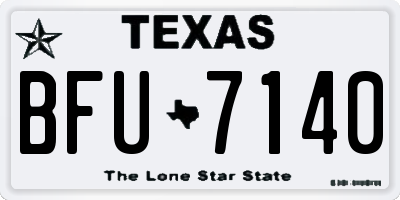 TX license plate BFU7140