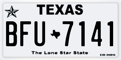 TX license plate BFU7141