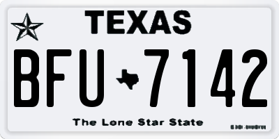 TX license plate BFU7142
