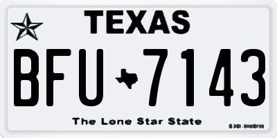 TX license plate BFU7143