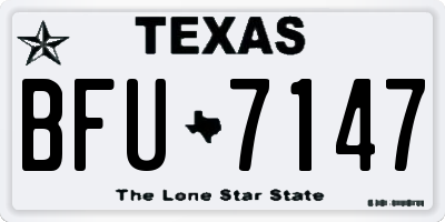 TX license plate BFU7147