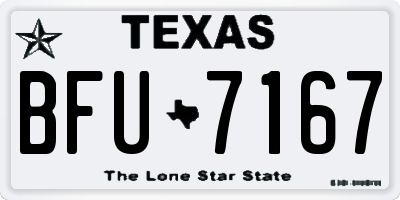TX license plate BFU7167