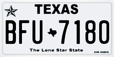 TX license plate BFU7180