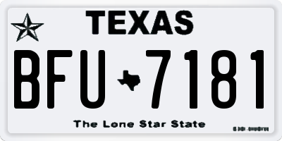 TX license plate BFU7181