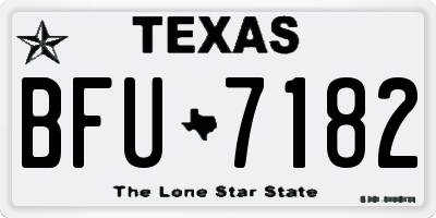 TX license plate BFU7182