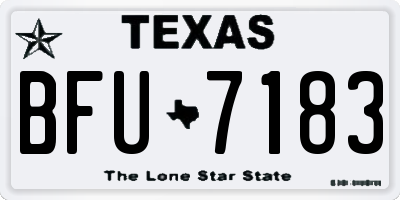 TX license plate BFU7183