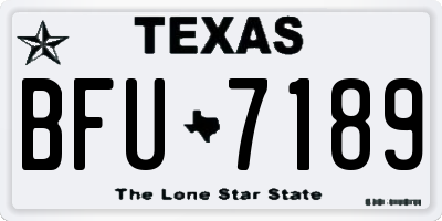 TX license plate BFU7189
