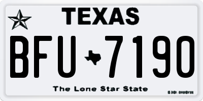 TX license plate BFU7190