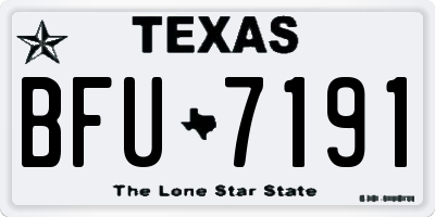 TX license plate BFU7191