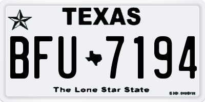 TX license plate BFU7194