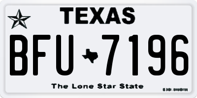 TX license plate BFU7196