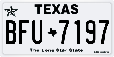 TX license plate BFU7197