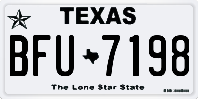 TX license plate BFU7198