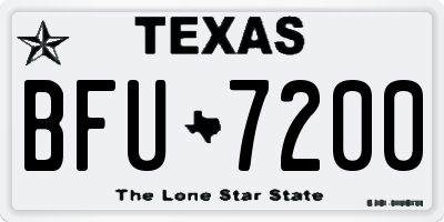 TX license plate BFU7200