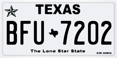 TX license plate BFU7202