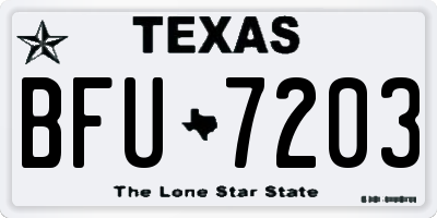 TX license plate BFU7203
