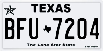 TX license plate BFU7204