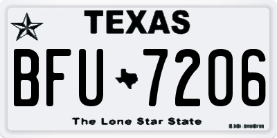 TX license plate BFU7206
