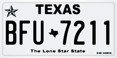 TX license plate BFU7211