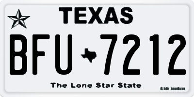 TX license plate BFU7212