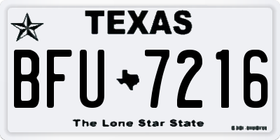 TX license plate BFU7216
