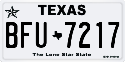 TX license plate BFU7217