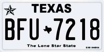 TX license plate BFU7218