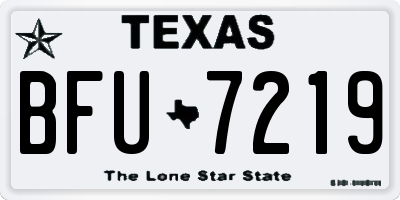TX license plate BFU7219