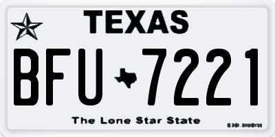TX license plate BFU7221