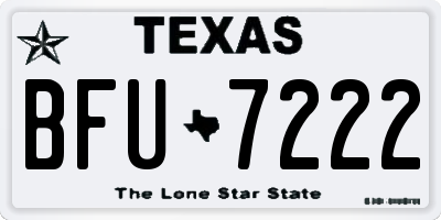 TX license plate BFU7222