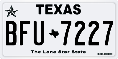 TX license plate BFU7227