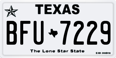 TX license plate BFU7229