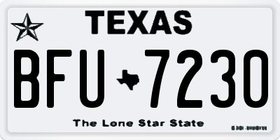 TX license plate BFU7230