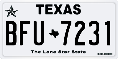 TX license plate BFU7231