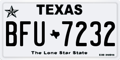 TX license plate BFU7232