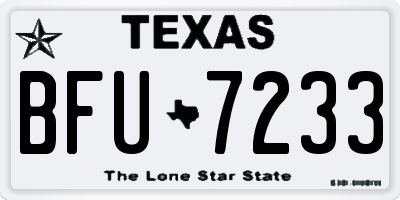 TX license plate BFU7233