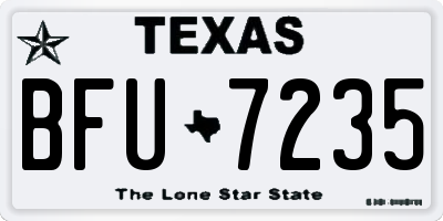 TX license plate BFU7235