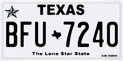 TX license plate BFU7240