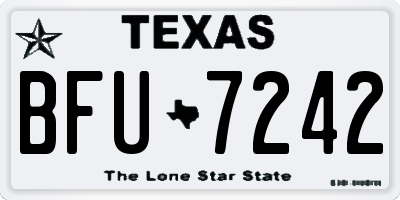 TX license plate BFU7242