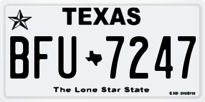 TX license plate BFU7247