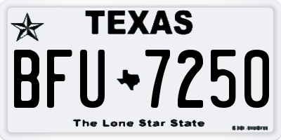 TX license plate BFU7250