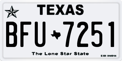 TX license plate BFU7251