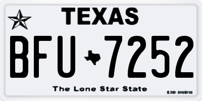 TX license plate BFU7252