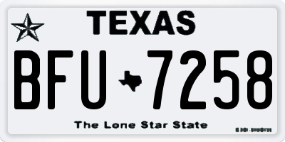 TX license plate BFU7258