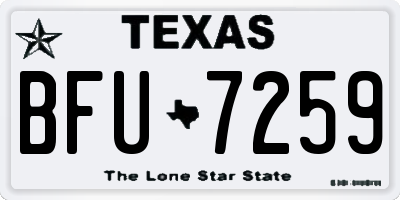 TX license plate BFU7259